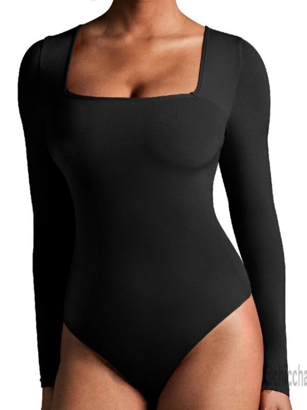 Popilush Long Sleeve Shapewear
Bodysuit Thong Tank Top Square Neck Sz M